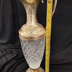Vintage Crystal and Silver Vase